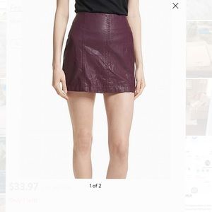 Free People Modern Femme Vegan Leather Mini Skirt